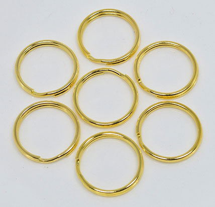 15mm GOLD TOP QUALITY ROUND SPLIT KEY RING DOUBLE LOOP CRAFTS FINDINGS KEYRINGS 